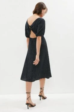 Coast Tie And Keyhole Detail Midi Tea Dress -Coast bcc01299 black xl 2