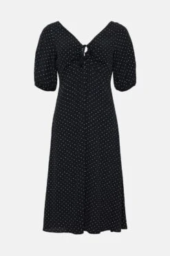 Coast Tie And Keyhole Detail Midi Tea Dress -Coast bcc01299 black xl 3