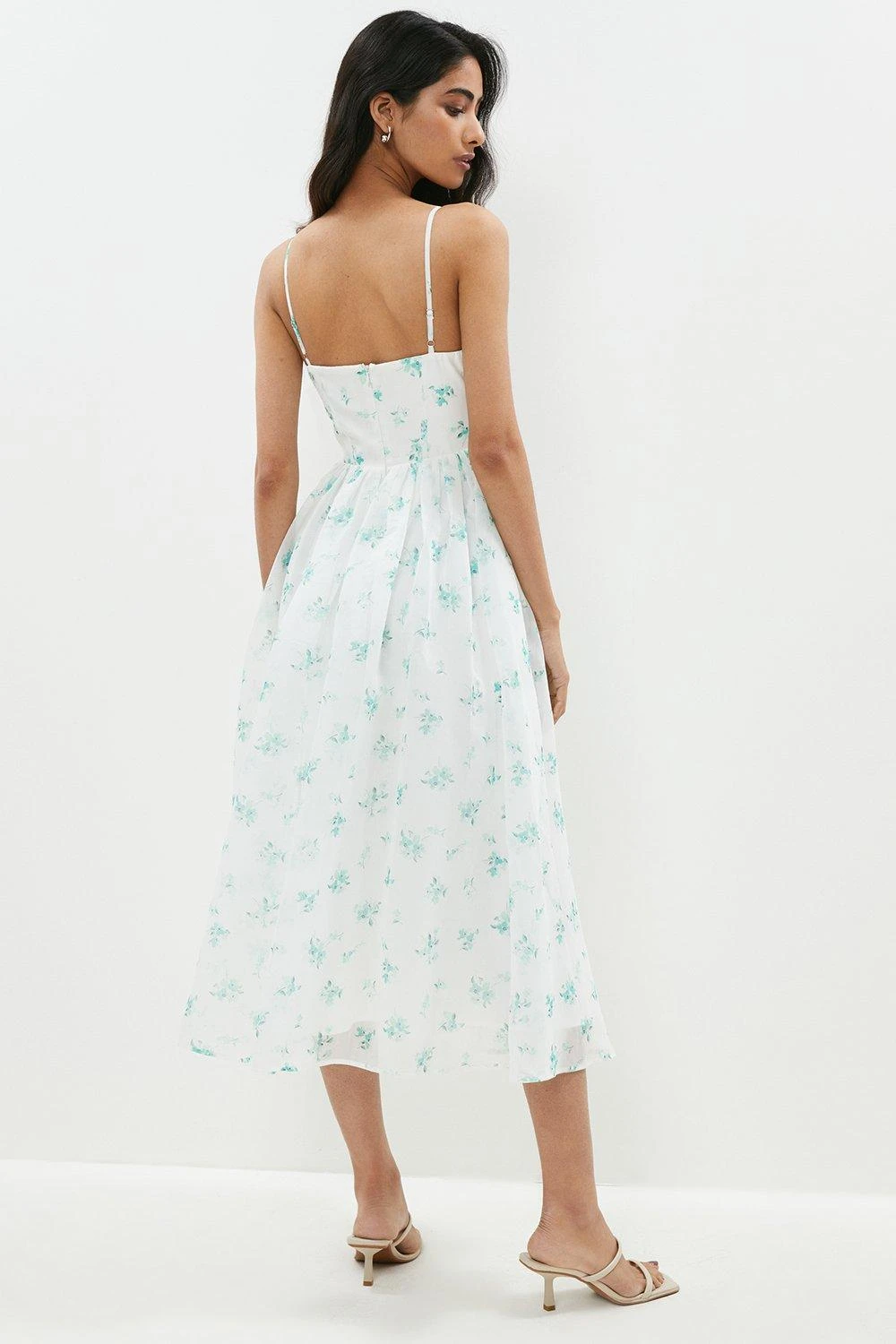 Coast Bustier Bodice Printed Midi Dress 3 Coast Bustier Bodice Printed Midi Dress - Image 3