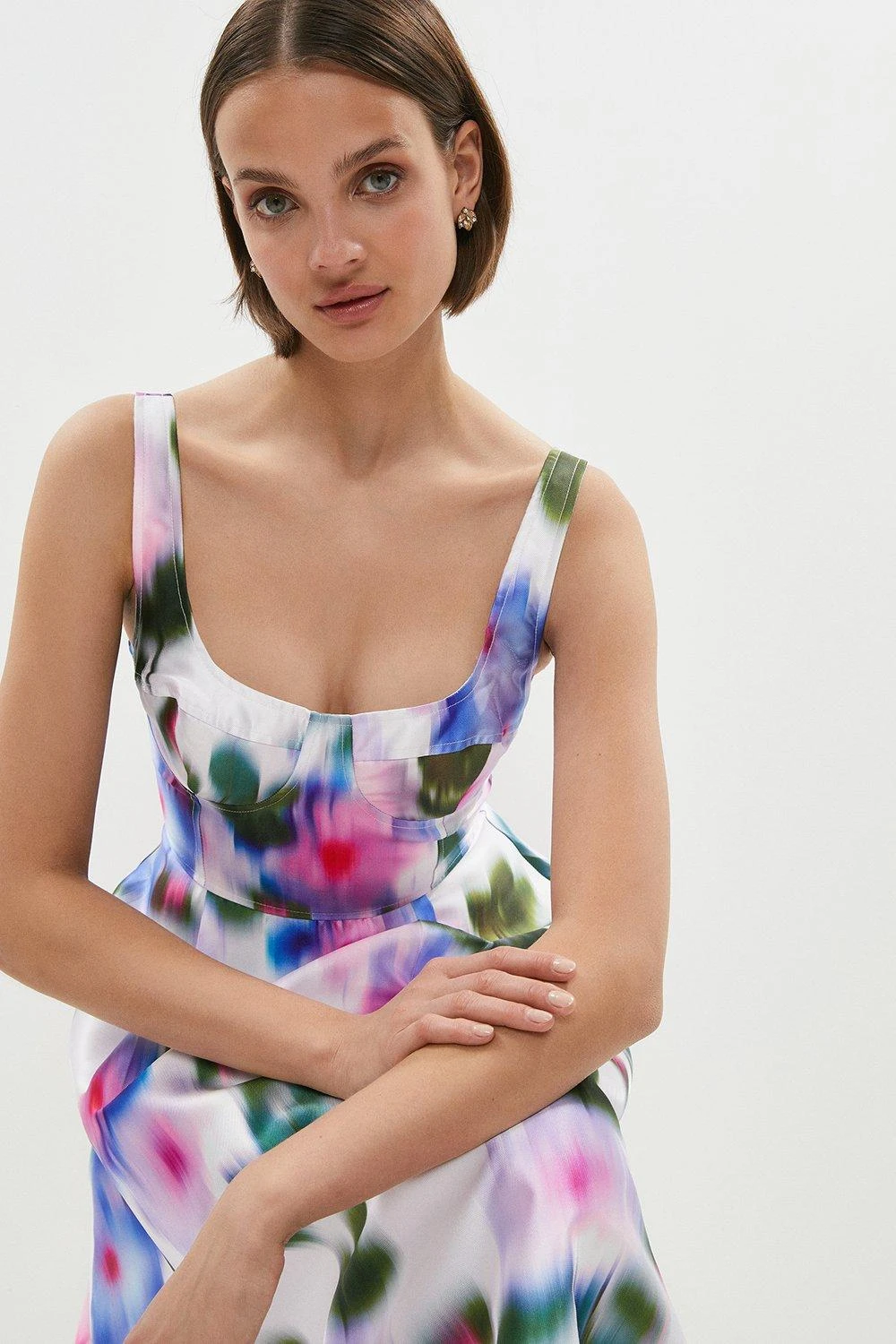 Coast Printed Fitted Bodice Full Midi Dress 2 Coast Printed Fitted Bodice Full Midi Dress - Image 2