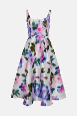 Coast Printed Fitted Bodice Full Midi Dress 7 Coast Printed Fitted Bodice Full Midi Dress -Coast bcc01368 ivory xl 3