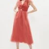 Coast Twist Front Organza Midi Dress