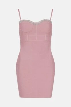 Coast Gem Neckline Bandage Mini Dress -Coast bcc01576 rose xl 3