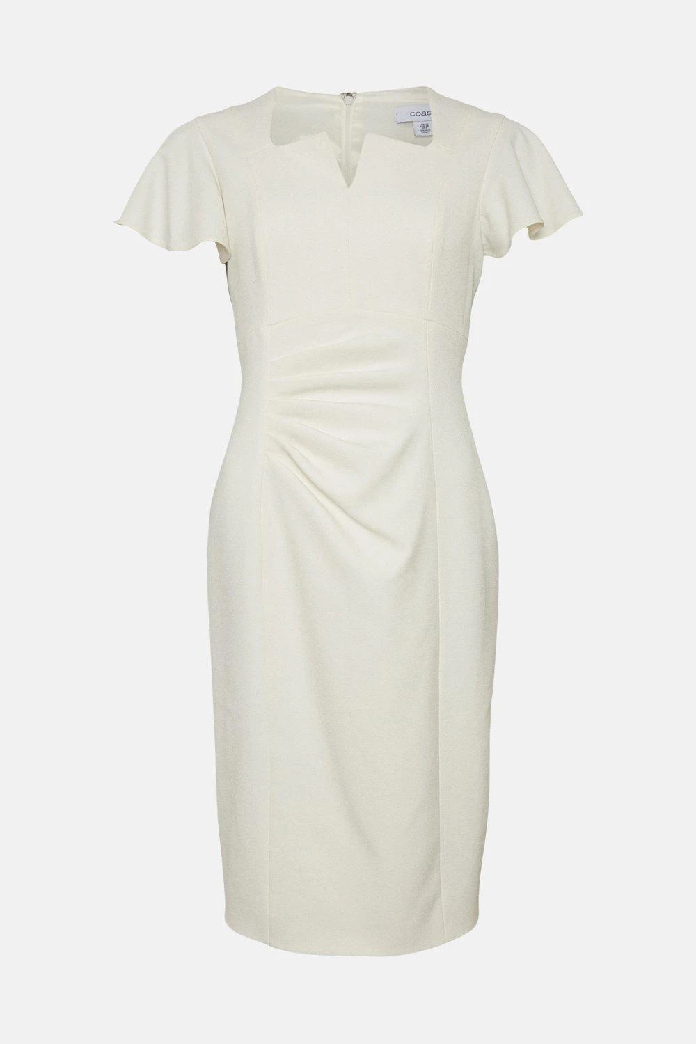 Coast Premium Flare Sleeve Ruched Bodice Midi Dress 4 Coast Premium Flare Sleeve Ruched Bodice Midi Dress - Image 4