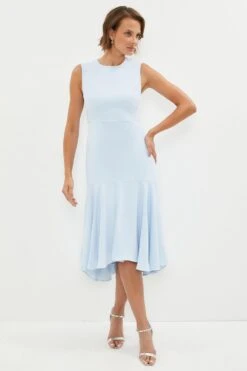 Coast Dropped Hem Flowing Skirt Midi Dress