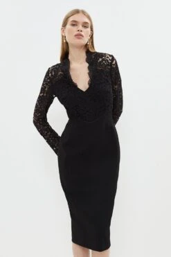 Coast Premium Lace Top Pencil Skirt Midi Dress