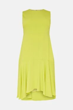 Coast Plus Size Dropped Hem Flowing Skirt Midi Dress -Coast bcc01770 yellow xl 3