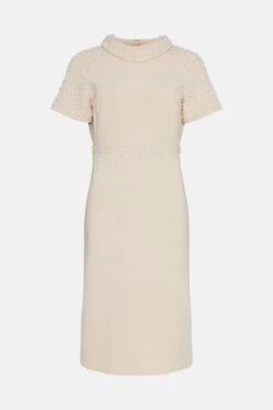 Coast Premium Embellished Roll Collar Pencil Dress -Coast bcc01789 blush xl 3