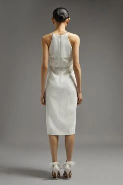 Coast Premium Crystal Fringe Detail Midi Dress -Coast bcc01863 ivory xl 2