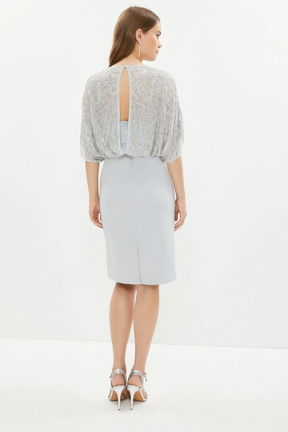 Coast Premium Embellished Cape Top Mini Dress 3 Coast Premium Embellished Cape Top Mini Dress - Image 3