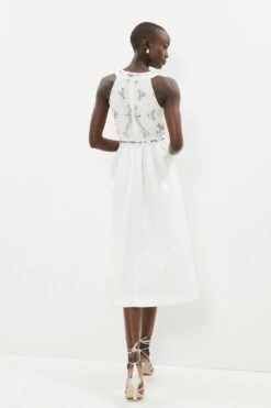 Coast Embellished Top Skater Dress -Coast bcc01885 white xl 2