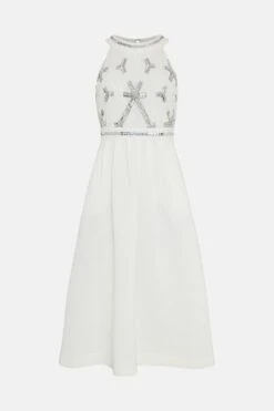 Coast Embellished Top Skater Dress -Coast bcc01885 white xl 3