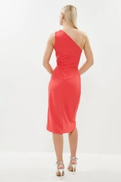 Coast Nick Grindrod Slinky Jersey One Shoulder Slash Neck Dress -Coast bcc01972 coral xl 2