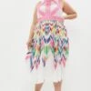 Coast Plus Size Nick Grindrod Print Trim Midi Dress