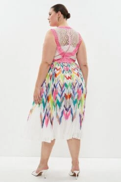 Coast Plus Size Nick Grindrod Print Trim Midi Dress -Coast bcc02064 multi xl 2