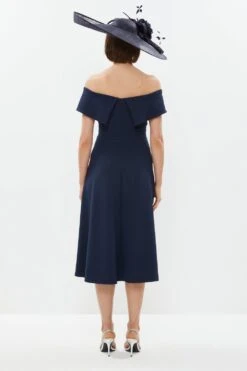 Coast Crepe Bardot Detail Full Skirted Dress -Coast bcc02184 navy xl 2