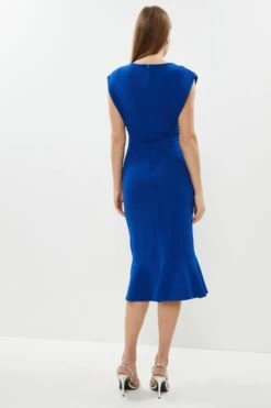 Coast Crepe Wrap Top Ruffle Dress -Coast bcc02188 cobalt xl 2