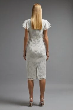 Coast Premium Embellished Flutter Sleeve Midi Dress 7 Coast Premium Embellished Flutter Sleeve Midi Dress -Coast bcc02225 ivory xl 2