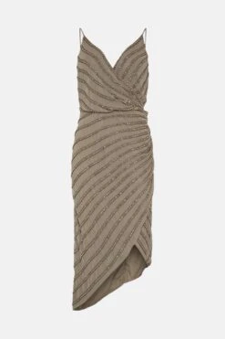 Coast Premium Drape Wrap Embellished Cami Dress -Coast bcc02229 khaki xl 3