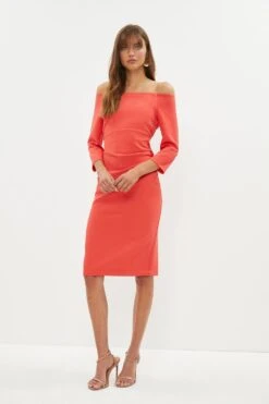 Coast Slash Neck Body Sculpt Midi Dress