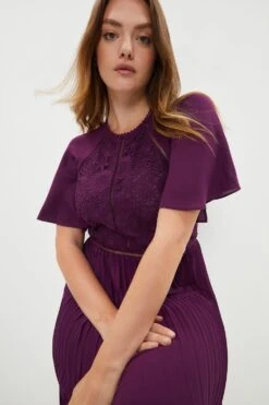 Coast Plus Size Cape Detail Pleat Midi Dress