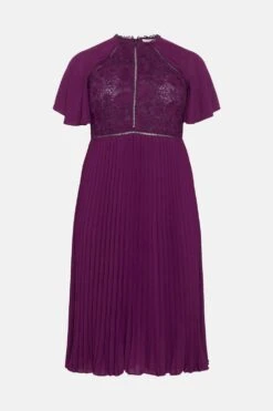 Coast Plus Size Cape Detail Pleat Midi Dress -Coast bcc02293 aubergine xl 3