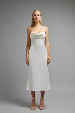 Coast ​​Cowl Detail Satin Midi Dress With Corset
