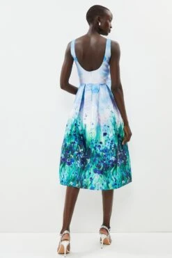 Coast Structured Twill Seam Detail Midi Dress -Coast bcc02321 blue xl 2