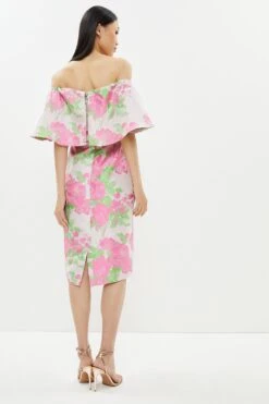 Coast Sweetheart Bardot Jacquard Midi Pencil Dress -Coast bcc02340 pink xl 2