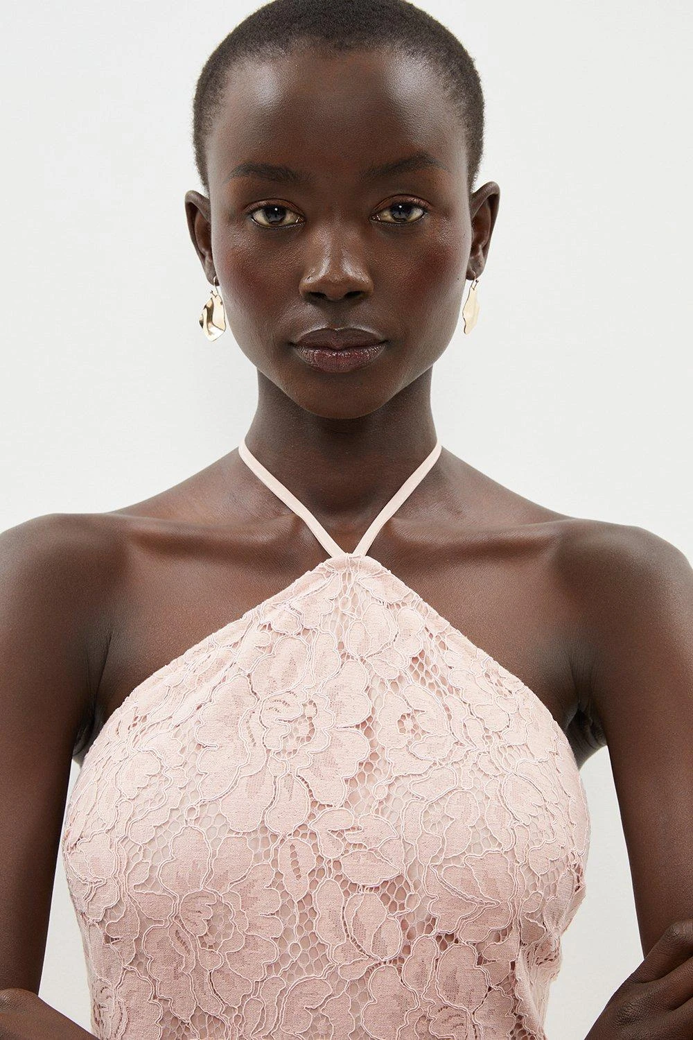 Coast Lace Halter Neck Column Midi Dress 2 Coast Lace Halter Neck Column Midi Dress - Image 2