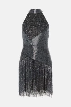 Coast Premium Embellished Fringe Mini Dress -Coast bcc02398 petrol xl 3