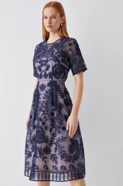 Coast Premium Embroidered Organza Midi Dress