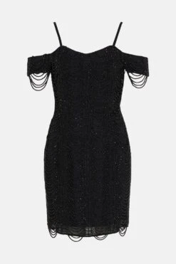 Coast Draped Bead Embellished Pencil Dress -Coast bcc02472 black xl 3