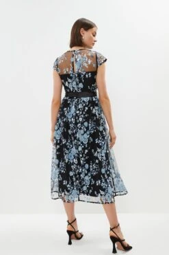 Coast Embellished And Embroidered Mesh Midi Dress -Coast bcc02519 navy xl 2
