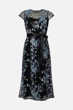 Coast Embellished And Embroidered Mesh Midi Dress -Coast bcc02519 navy xl 3