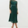 Coast Petite Embroidered Long Sleeve Midi Dress
