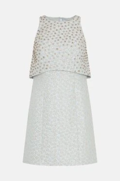 Coast Overlay Embellished Jacquard Mini Dress -Coast bcc02587 pale20blue xl 3