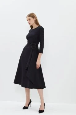 Coast Embellished Drape Detail Midi Dress