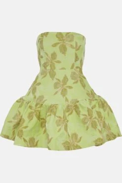 Coast Jacquard Bandeau Full Skirt Mini Dress -Coast bcc02722 lime xl 3