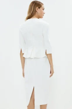 Coast Premium Fold Over Button Detail Pencil Dress -Coast bcc02723 ivory xl 2 scaled