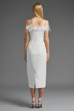 Coast Premium Feather Trim Bardot Midi Dress -Coast bcc02743 ivory xl 2 scaled