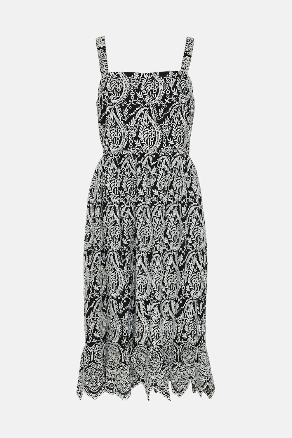 Coast Broderie Square Neck Midi Dress 4 Coast Broderie Square Neck Midi Dress - Image 4