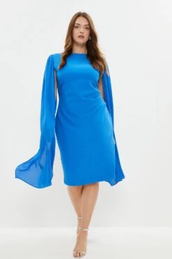 Coast Plus Size Cape Sleeve Pencil Dress