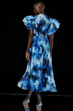 Coast Mega Ruffle Plunge Full Skirted Dress -Coast bcc02786 multi xl 2