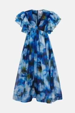 Coast Mega Ruffle Plunge Full Skirted Dress -Coast bcc02786 multi xl 3