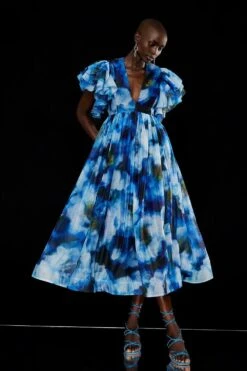 Coast Mega Ruffle Plunge Full Skirted Dress -Coast bcc02786 multi xl 4