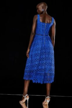 Coast Lace Dress With Square Neck -Coast bcc02799 cobalt xl 2