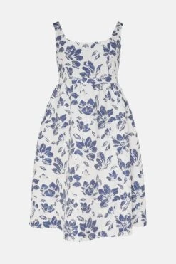 Coast Plus Size Premium Jacquard Corset Midi Dress​ -Coast bcc02809 blue xl 3