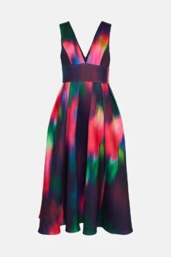 Coast Plunge Neck Full Skirted Scuba Dress -Coast bcc02824 navy xl 3