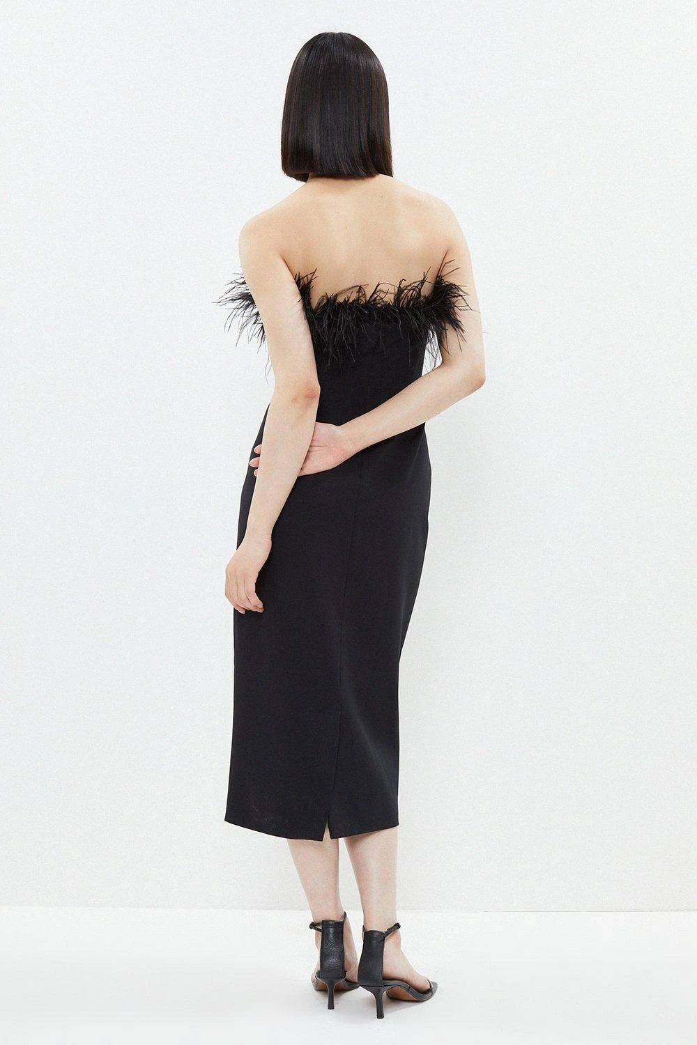 Coast Premium Feather Trim Midi Dress 3 Coast Premium Feather Trim Midi Dress - Image 3